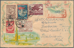 09232 Korea-Nord: 1955/61, Four Airmail Covers (inc. Two Registered) Used To Czechoslovakia. - Corée Du Nord