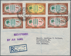 09249 Kuwait: 1963, Freedom From Hunger, Complete Set (4 F And 20 F Stamps Twice) On Registered Airmail Fi - Kuwait