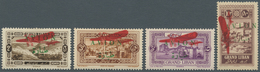 09352 Libanon: 1925, Airmails, Carmine "Plane" Surcharge On Green "AVION" Overprints, Not Isused, Complete - Libanon