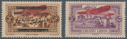 09353 Libanon: 1926, Airmails, 5pi. Violett, Overprint On Front And On Reverse, Unmounted Mint, Signed Cal - Libanon