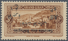 09360 Libanon: 1926, War Refugee Relief, 3pi. + 1pi. Brown With INVERTED BLACK Overprint (essai), Unmounte - Liban