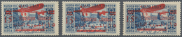 09374 Libanon: 1928, Airmail Stamp 25pia. Ultramarine Optd. In Red With Airplane And Bilingual 'Republique - Libanon