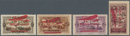 09375 Libanon: 1928, Airmails, Red "Republique Libanaise/Plane" Surcharge On Green "AVION" Overprints, Com - Libanon