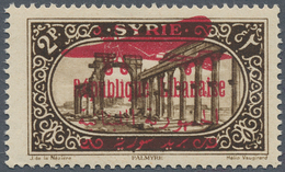 09376 Libanon: 1928, Airmails, 2pi. Brown, Mistakenly Overprinted Syria Stamp, Unmounted Mint (natural Dul - Libano