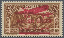 09379 Libanon: 1928, Airmails, 3pi. Brown, Mistakenly Overprinted Syria Stamp, Mint O.g. With Hinge Remnan - Libanon