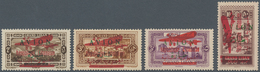 09381 Libanon: 1928, Airmails, Red "Republique Libanaise/Plane" Surcharge On Green "AVION" Overprints, Com - Liban