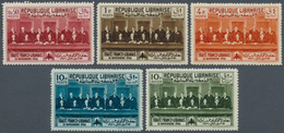 09393 Libanon: 1936, Franco-Lebanese Treaty, Not Issued, Complete Set Of Five Values, Unmounted Mint (4pi. - Liban