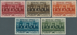 09397 Libanon: 1936, Franco-Lebanese Treaty, Not Issued, Complete Set Of Five Values, Mint O.g. (0.50pi., - Libano