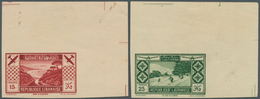 09408 Libanon: 1936, Tourism, 0.50pi. To 25pi., Complete Set Of Eight Values, IMPERFORATE From The (mainly - Liban