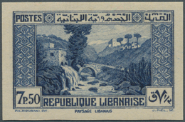 09414 Libanon: 1937, 7.50pi. Blue "PAYSAGE LIBANAIS", Fresh Colour, Mint O.g. With Hinge Remnant. Only One - Liban