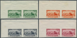 09419 Libanon: 1938, Medical Congress, Complete Set As IMPERFORATE Marginal Horiz. Pairs From The Upper Le - Liban