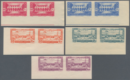 09465 Libanon: 1943, Medical Congress, 10pi. To 100pi., Complete Set Of Five Values WITHOUT Overprint As I - Libanon