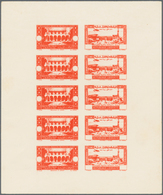 09467 Libanon: 1943, Medical Congress, Combined Proof Sheet In Orange On Bristol, Showing Five Se-tenant P - Libanon