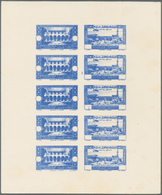 09468 Libanon: 1943, Medical Congress, Combined Proof Sheet In Blue On Bristol, Showing Five Se-tenant Pai - Libanon