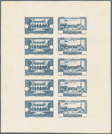 09469 Libanon: 1943, Medical Congress, Combined Proof Sheet In Slate On Bristol, Showing Five Se-tenant Pa - Liban