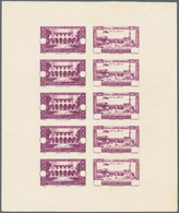 09470 Libanon: 1943, Medical Congress, Combined Proof Sheet In Purple On Bristol, Showing Five Se-tenant P - Libanon