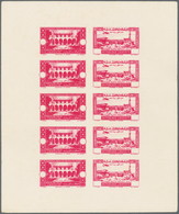 09471 Libanon: 1943, Medical Congress, Combined Proof Sheet In Red On Bristol, Showing Five Se-tenant Pair - Liban