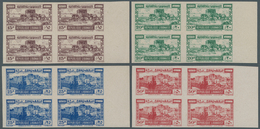 09474 Libanon: 1945, Definitives "Byblos/Tripoli", Grey Paper, Complete Set Of Four Values As IMPERFORATE - Libanon