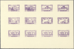 09479 Libanon: 1945, Definitives, Airmails And Postage Dues, Combined Proof Sheet In Violet On Gummed Pape - Liban