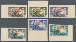 09490 Libanon: 1946, 1st Anniversary Of WWII Victory Complete Set Of 14 PROOFS Incl. Airmails In UNISSUED - Libanon