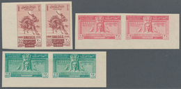 09496 Libanon: 1948, UNESCO, 10pi. To 75pi., Complete Set Of Ten Values As Imperforate Pairs, Mint O.g. Pr - Liban