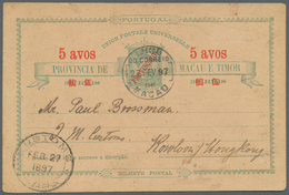 09545 Macau - Ganzsachen: 1897, 5 Avos/ 30 R. Canc. "MACAO 27 FE 97" W. "CUSTOMS LAPPA FEB 27 1897" Alongs - Ganzsachen