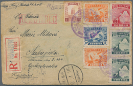 09550 Mandschuko (Manchuko): 1935, Visit Of Emperor In Japan Set With 1 1/2 F. And 3 F. Each Two Copies Pl - 1932-45 Manciuria (Manciukuo)
