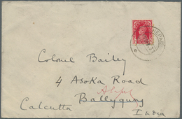 09576 Nepal: 1937 Cover Imprinted Crown On Back Flap Sent From Nepal To Colonel Bailey, Ballygung, Calcutt - Népal
