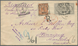 09584 Niederländisch-Indien: 1896, 10 C Redbrown Wilhelmina Together With Horizontal Pair 12 1/2 C Grey Wi - Indie Olandesi