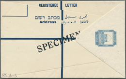 09608 Palästina: 1945, 15 M Registered Stationery Envelope With "SPECIMEN" Imprint. - Palestina