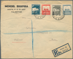 09610 Palästina: 1947 Registered Cover From Haifa To Vasa, FINLAND Franked By Pictorials 2m., 8m., 10m. An - Palestina