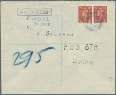 09611 Palästina: 1948, Private Registered Letter From BRITISH FLEET MAIL 12 To Haifa. On Back Haifa Arriva - Palestina