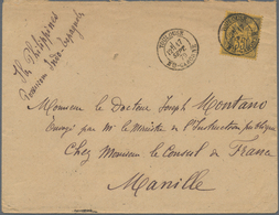 09617 Philippinen: 1879. Envelope Addressed To The French Scientific Mission In Manila, Philippines Bearin - Philippines