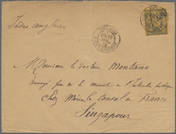 09619 Philippinen: 1879. Envelope Addressed To The French Scientific Mission In Singapore Bearing French T - Philippines