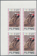 09630 Philippinen: 1984, Olympic Games Imperforated Complete Set, Blocks Of Four From The Top Margin Of Th - Filippine