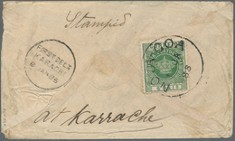 09635 Portugiesisch-Indien: 1885, 6 R. Tied "NOVA GOA 1 JA 85" To Reverse Of Small Native Cover To Karachi - India Portoghese