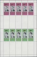 09645 Ras Al Khaima: 1966, American Astronauts, Perforated Issue, Four Complete Se-tenant Gutter Sheets (c - Ras Al-Khaima
