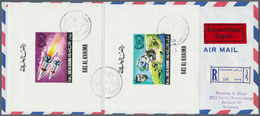 09651 Ras Al Khaima: 1969, Space Research, Four Registered Airmail Covers To USA/Germany With Arrival Mark - Ra's Al-Chaima