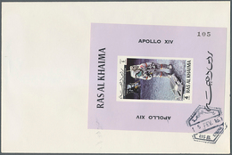 09655 Ras Al Khaima: 1971, Apollo 14, Complete Set Perf./imperf., Two Complete Sets Of De Luxe Sheets (whi - Ras Al-Khaima