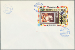 09665 Ras Al Khaima: 1972, TV Broadcasting Of Olympic Games, Perf. And Imperf. Issue, Complete Sets Of Sev - Ra's Al-Chaima