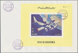 09671 Ras Al Khaima: 1972, Skylab Program, DE LUXE SHEETS With Coloured Margin, Country Name And Number, C - Ras Al-Khaimah