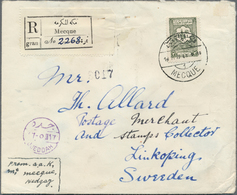 09706 Saudi-Arabien - Nedschd: 1927, Registered Cover Bearing 3 Pia. Olive Green Tied By "MECQUE 1 / MEKKE - Arabia Saudita