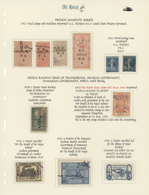 09717 Saudi-Arabien: 1920-35, Album Page With Hejaz Railway Revenues Mint And Used, Fine Group Including G - Arabie Saoudite