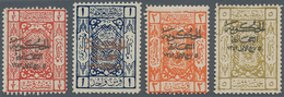09719 Saudi-Arabien: 1925, Four Values Up To 5 Pia With Gold Overprint, All Mint Hinged, Fine, SG 124, 125 - Saudi-Arabien