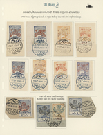 09726 Saudi-Arabien: 1925, "THUL-HIJJAH" Cancellations Album Page With 14 Handstamped Nejd "Railway" Stamp - Arabie Saoudite