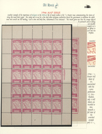 09734 Saudi-Arabien: 1946, MAP ISSUE Two Complete Sheets Of 25 Showing Scratched (perf 11 1/2) And Unscrat - Saudi-Arabien