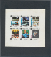 09765 Schardscha / Sharjah: 1970, History Of Space Research Set Of Five Normal Stamps Printed Together Wit - Schardscha