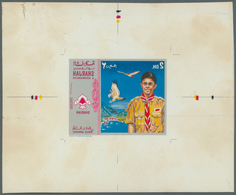 09771 Schardscha / Sharjah: 1971, Boy Scouts, 2dh. Proof Sheet With Mirror-inverted Design On Photographic - Sharjah