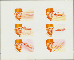 09781 Schardscha / Sharjah: 1972, Charles De GAULLE With Different Aeroplanes Complete Sets Of Six Imperfo - Sharjah