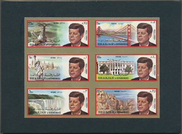 09783 Schardscha / Sharjah: 1972, John F. KENNEDY Two Complete Sets Of Six In Se-tenant Imperforate PROOF - Schardscha